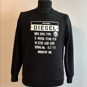 Diesel Black Graphic Men's Crewneck Sweater large